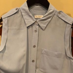 Sleeveless silk blouse